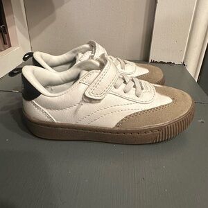 Kids Carters White and Tan Sneakers